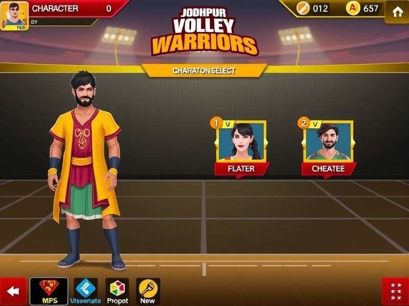 Jodhpur Volley Warriors character selection screen